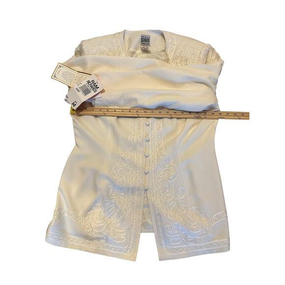 NWT Vintage 90s R&M Richards Cream Embroidered Blazer Size 14 Formal Eveningwear - Picture 8 of 9